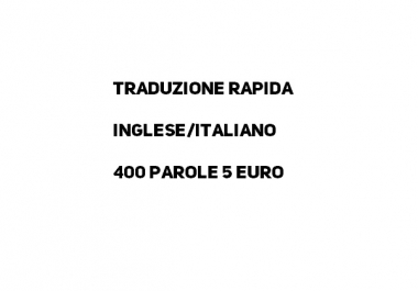 traduzione 400 parole inglese/italiano